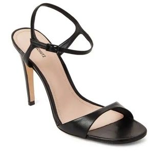 Schutz | Jade Black Leather Sandal Heels